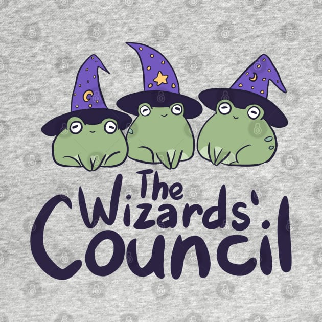 The wizards council a cute wizard frogs wearing a magic hats by Yarafantasyart